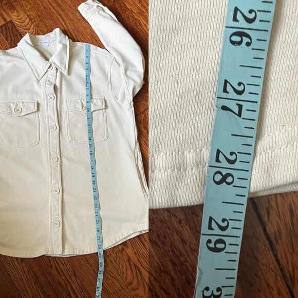 Good American Cream Cotton Shacket Oversized Button Up 1/2 S/M - Picture 13 of 17